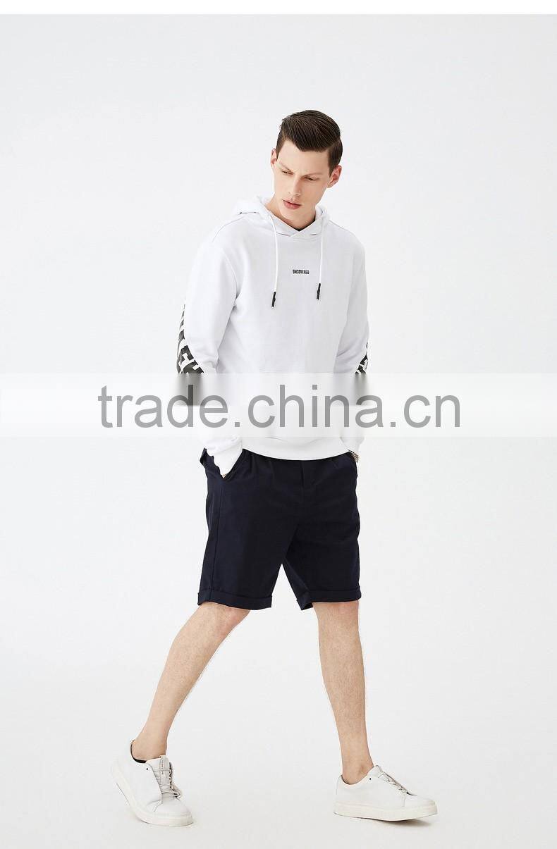 2017 Custom Printed Mens Cotton Hoodies Sweatshirt Pullover with embroidered logo