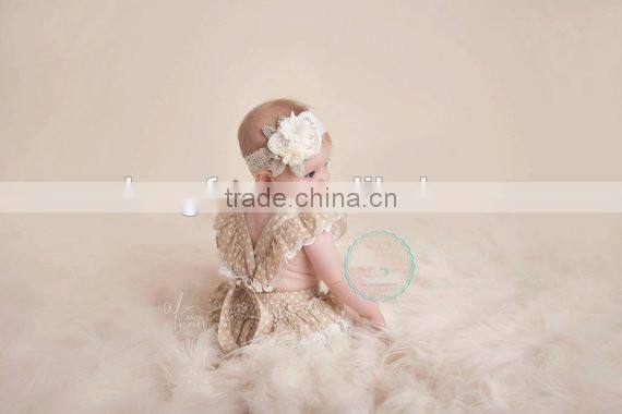 Newborn Baby Girls Polk Dots Lace Bubble Toddler Kids Ruffle Boho Romper