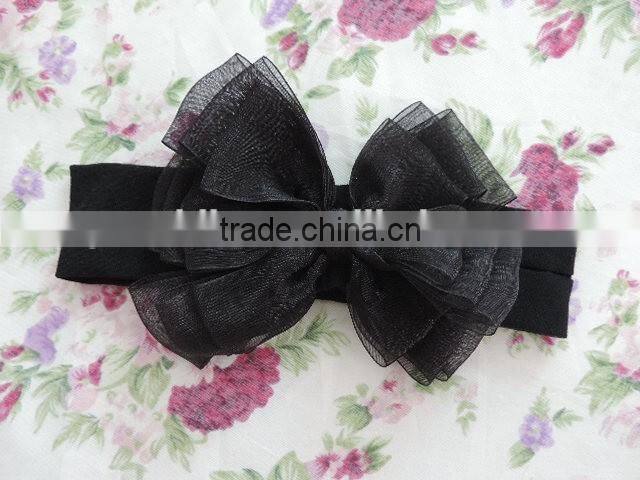 2017Lovely Style Princess Girls Hair Accessories Bowknot Elastic Headband Girls Many Colors Choice