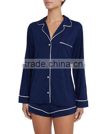 Plain pullover pajamas for women wholesale Modal/spandex fabric sleepwear