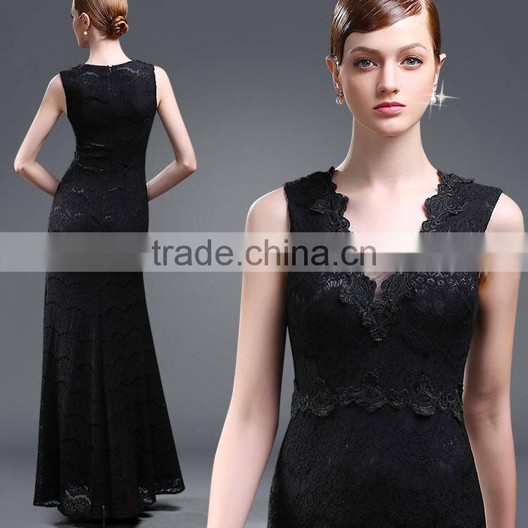 V neck split dresses women sexy lace long maxi designer one piece party dress for evening