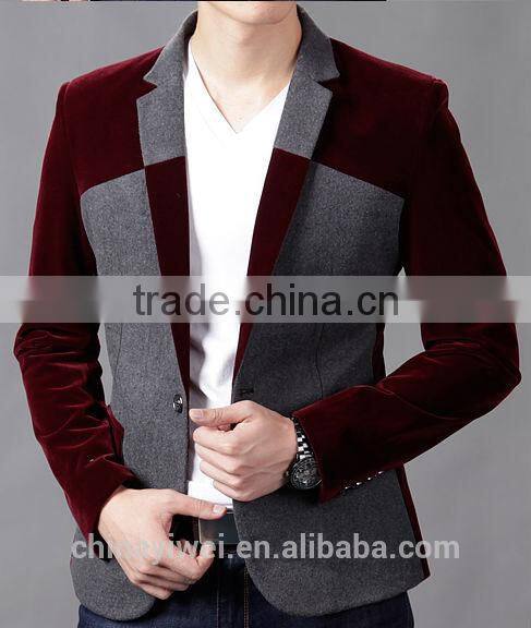 color matching woollen cloth gentleman style jacket for man