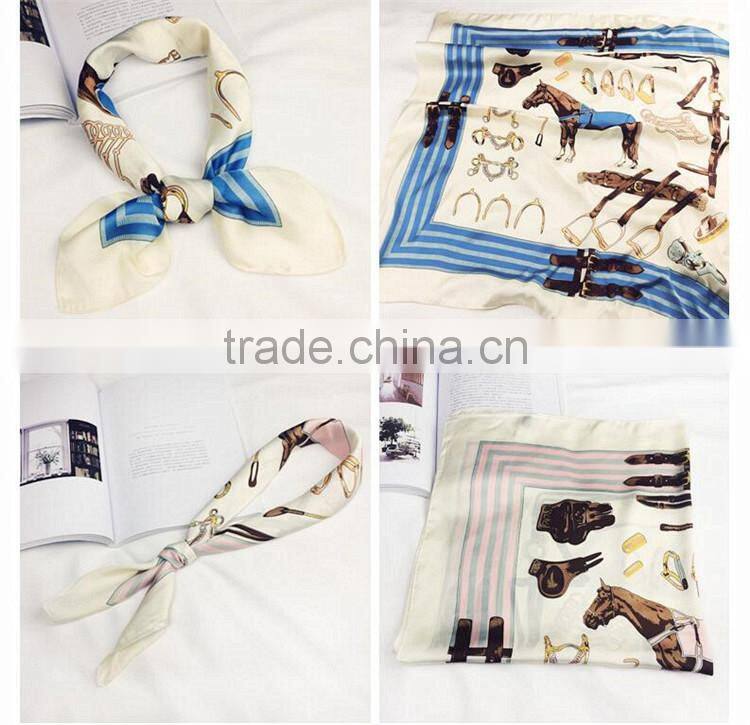 Wholesale fashion customized printing square silk scarf