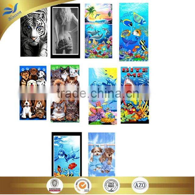 cheap wholesale microfiber high-quality cute cat and dog printed beach towel china supplier