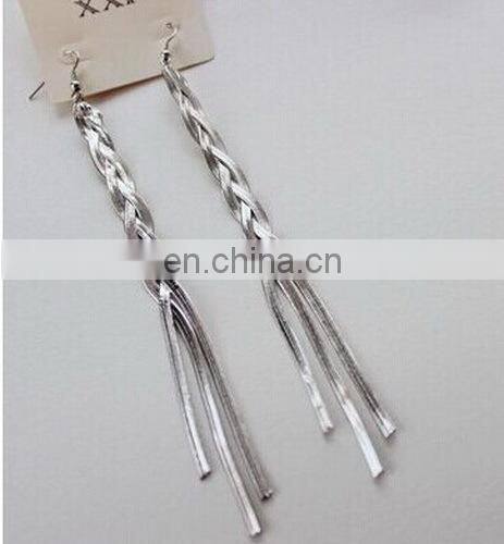 New Fashion European Style Braided Long Chain Tassel Women's Earring