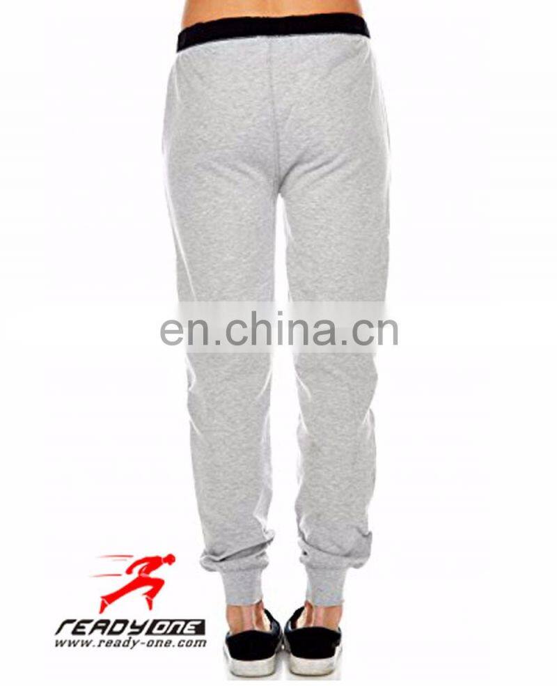 Wholesale OEM Polyester Green Slim fit construction Soft Woman Sweat pants tapered sweat pants