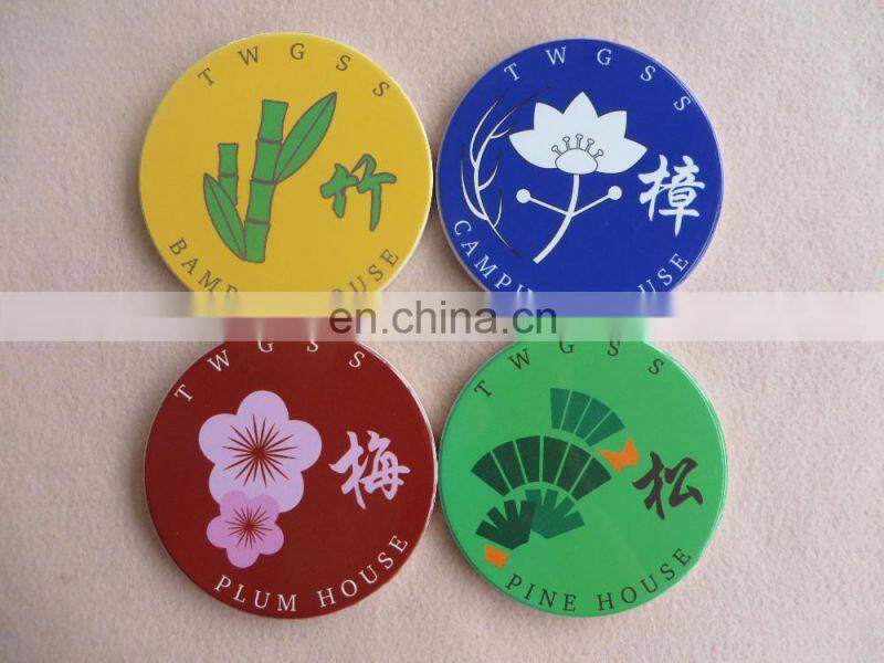 Waterproof porcelain coaster with cork, custom design round ceramic coaster