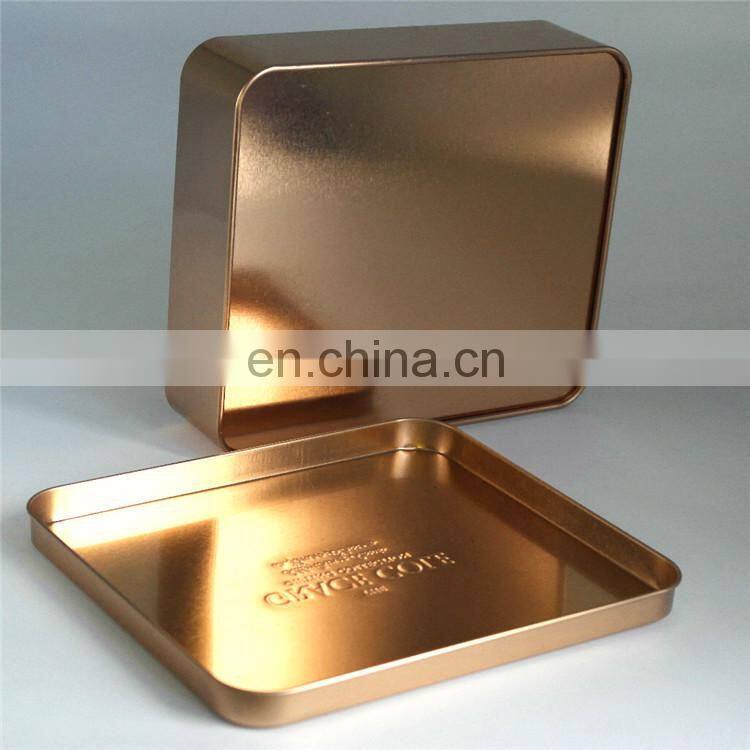 Gift tin box with purple color with ribbon hair bow