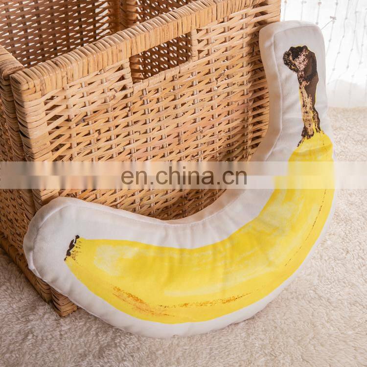 High Quality Decorative Custom Cartoon Fruit Banana Shaped Pillow Plush Doll Children Toy Sofa Pillow