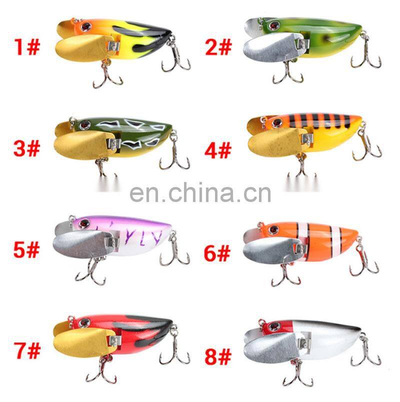 The Newest 6cm 12.6g 3D Eyes Hard Popper With Graceful Spoons Lures For Saltwater Freshwater Topwater Popper