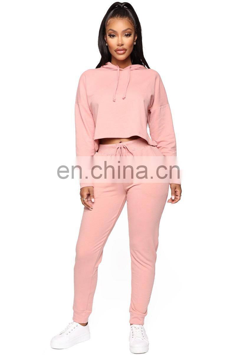 Wholesale custom new fashion autumn and winter women's long-sleeved hooded casual sports hooded sweater jogging suit