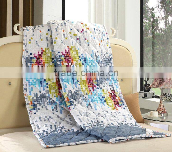 100% polyester Queen size printed yellow floral bed quilt queen chinese comforter set