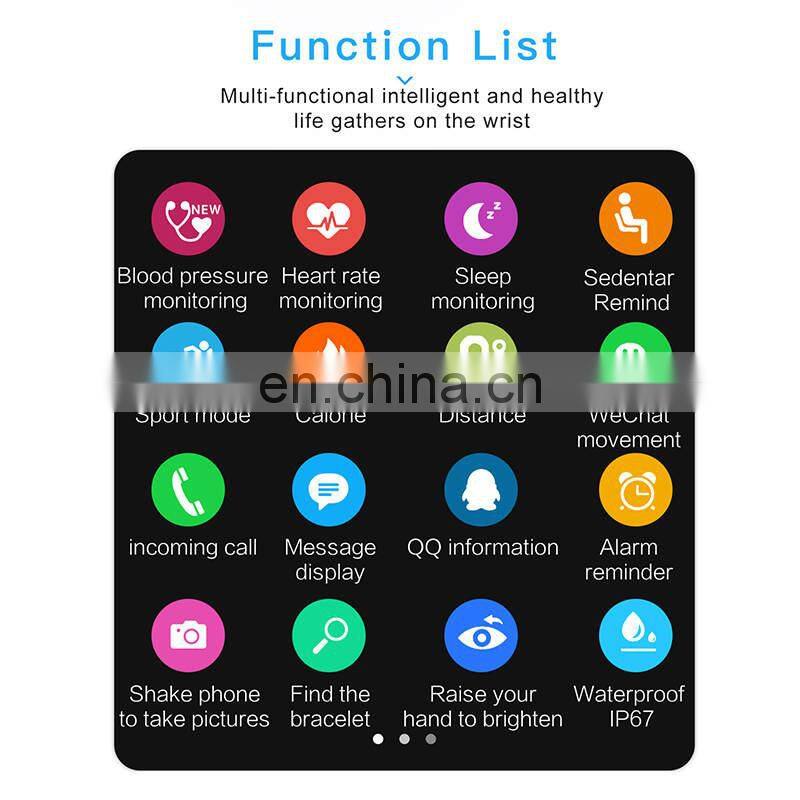 Heart Rate Monitor Blood Pressure Waterproof Smart Bracelet Smartwatch A6