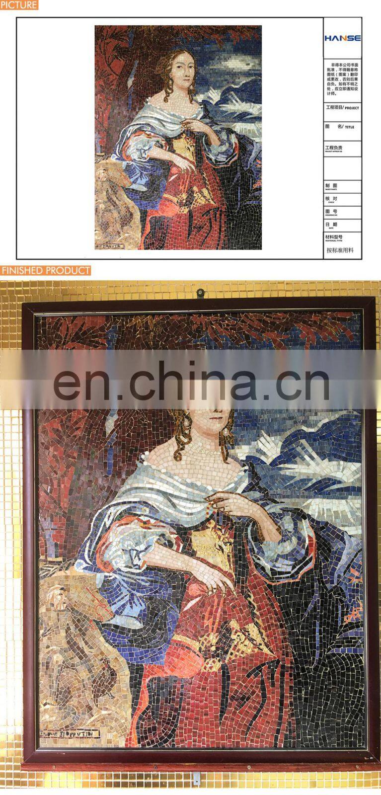 Foshan modern hand made custom 3d bird tile mosaics mural