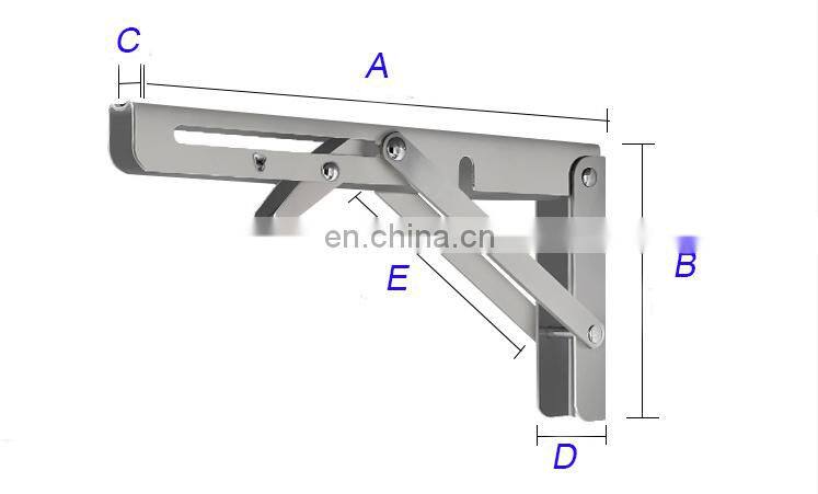 Triangle Adjustable Stainless Steel L Angle Folding Table Bracket