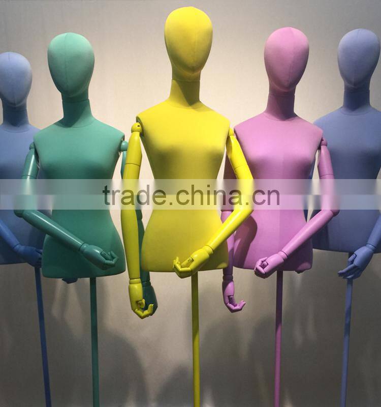 high quality fiberglass mannequin torso with wood arms