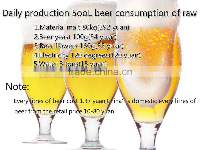 The average daily output 500 L beer brewing equipment