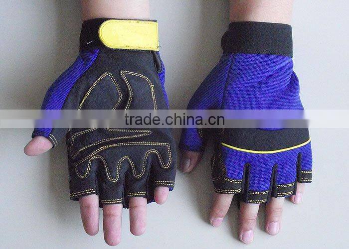 Spandex Back Synthetic Leather Palm safety Protective Mechanic Work Gloves