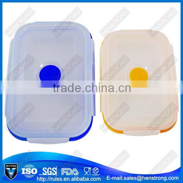 Popular and good tightness transparent silicone picnic lunch box storage box