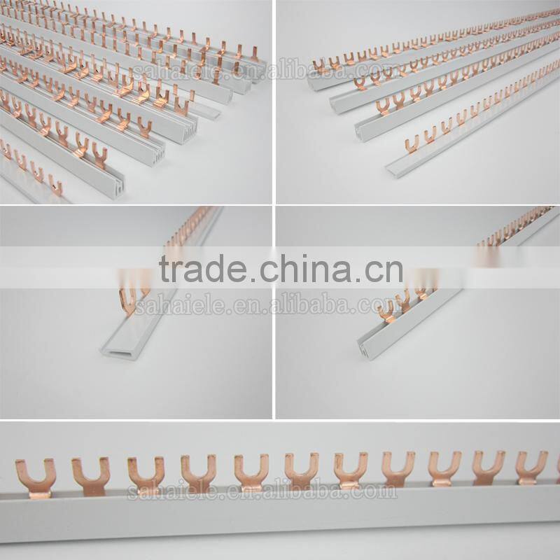 Terminal Block Connector Copper Busbar with U or Fork type for 1 p mcb