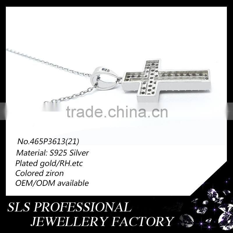 Silver cross pendant with 925 natural stone pendant for children gift party occasions charms