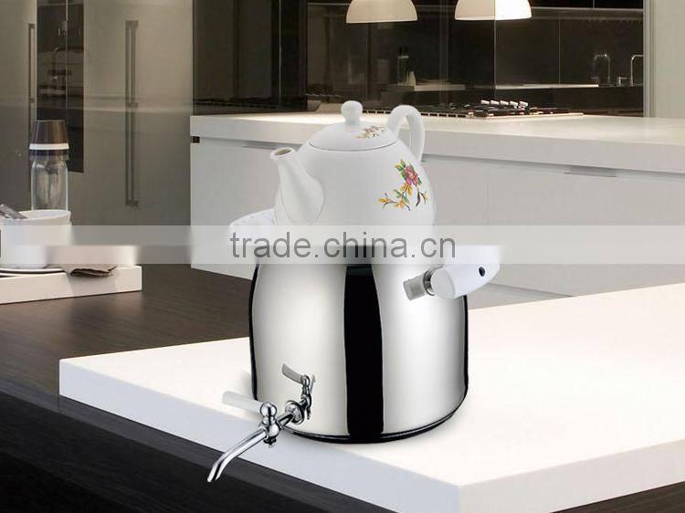 2014 High Quality Hot Sale Stainless Steel Double Tea Pot Kettle Set