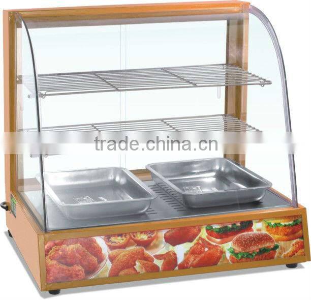 2015 High Quality Hot Glass Display Showcase Food Warmer