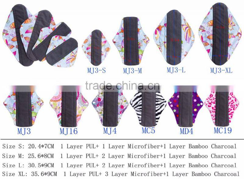 Washable woman menstrual pad, reusable sanitary pads made in China