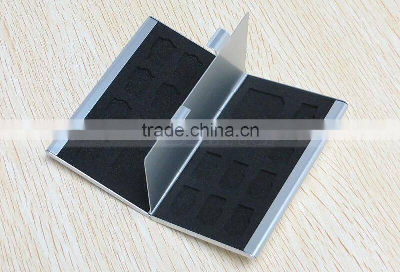 Aluminum Memory Card Case for MicroSD Card SD SDHC CARD 16TF+2SD
