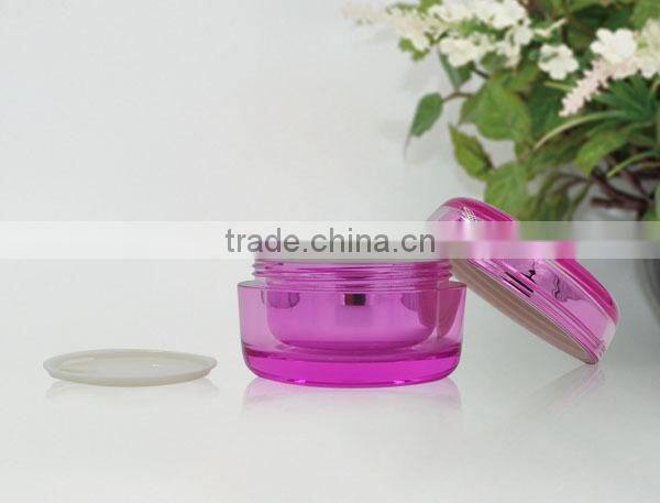 2015 Luxury Green Plastic Acrylic Cream Jar with Screw Cap 20g 30g 50g