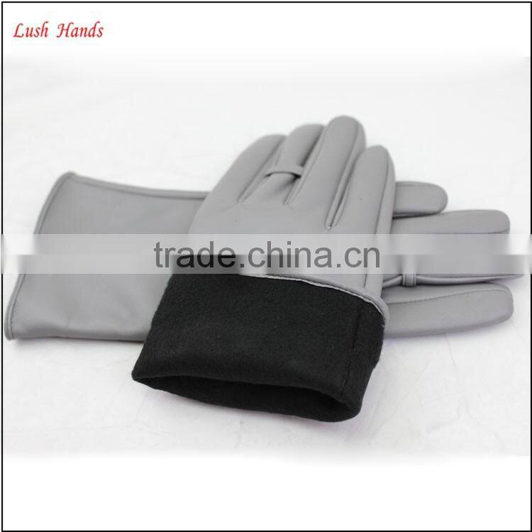 2016 ladies spring fashion grey all kinds of leather hand gloves with ring