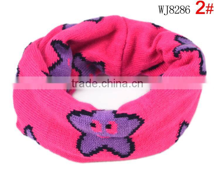 Autumn Winter Newest Smile Star Knitted Fashion Baby Kids Circle Loop Scarf