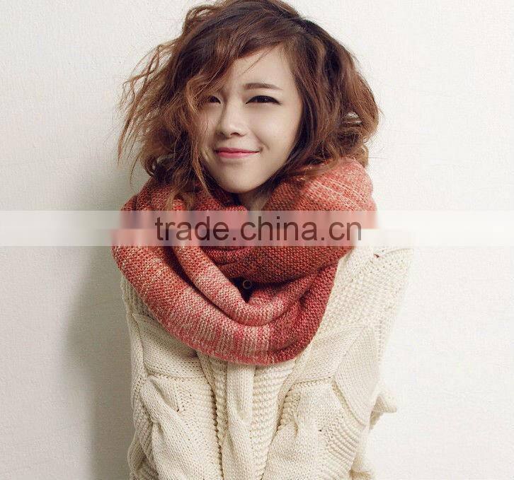 2014 Fashion Colorful Circle Loop Winter Knitted Scarf