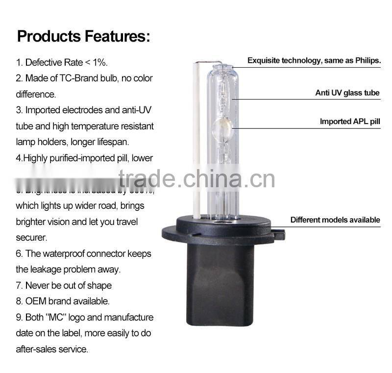 Super brightness factory wholesale price quality guaranteed auto lighting xenon hid h7 55w