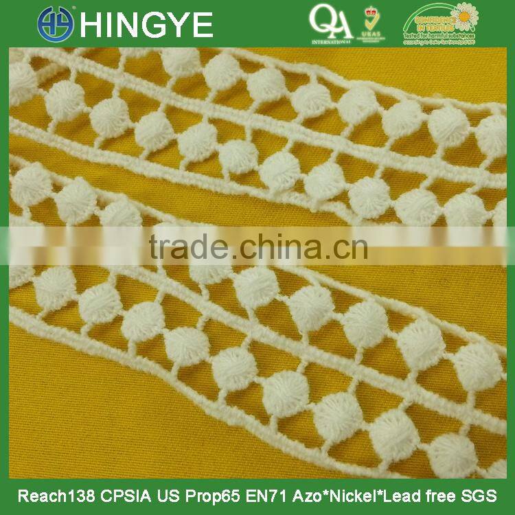 wholesale off white crochet cotton lace for garments H1506