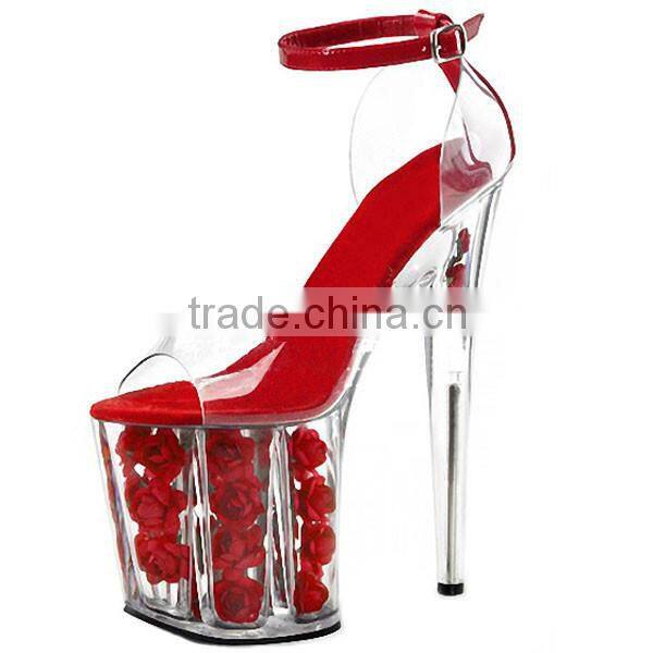 Elegant Women Ultra 20cm High Heel Shoes Platform Peep toe Ankle Wrap Pump Sandals Wedding Dress Shoes Sexy Party Heels