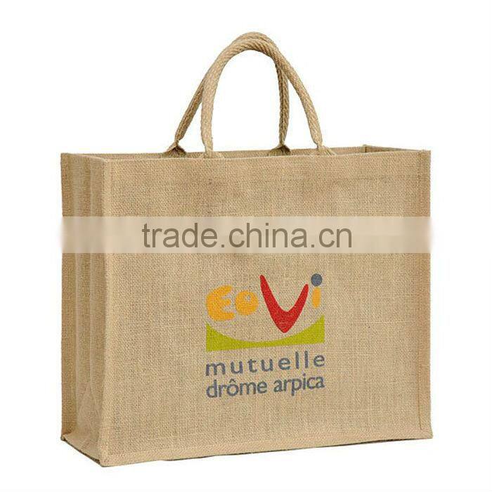 Fashion eco-friendly high jute hessian bag