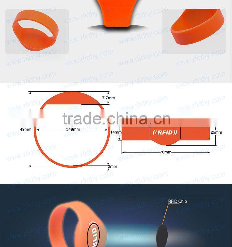 Printed Silicone Wristbands Tag RFID Wristbands for Amusement Parks