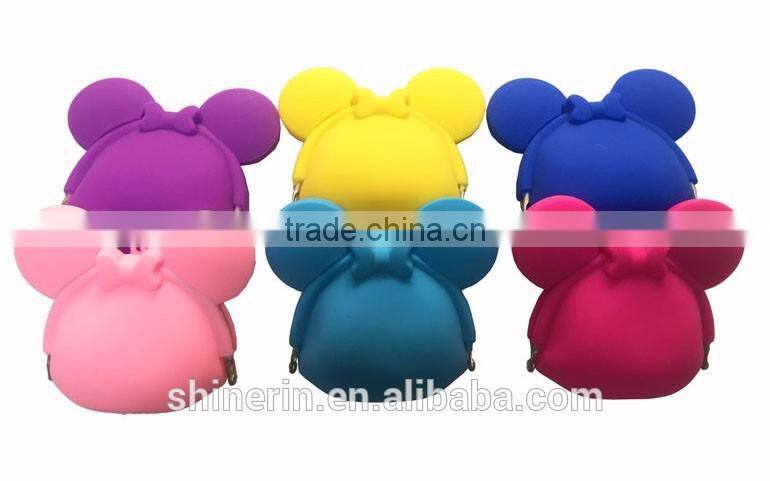 Hot Sale Kids Funny Purse Handmade Cartoon Mickey Mouse Silicone Wallet Coin Purses