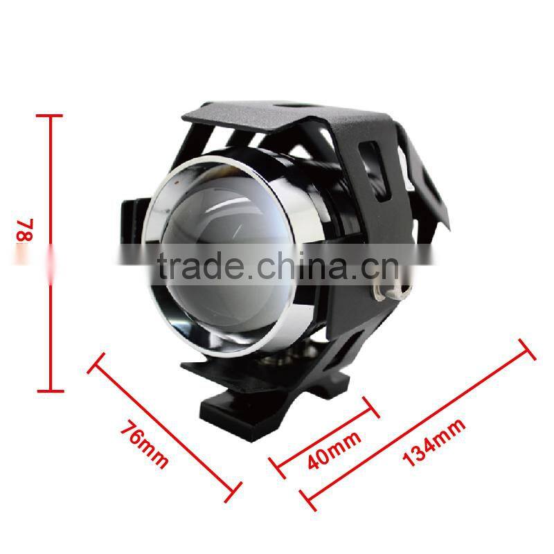 Super Bright 15w LED Motorcycle Light Black/Silver/Golden/Blue Case U5 LED Driving Fog Spot Beam HeadLight For Electric Bike