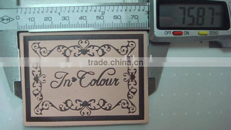 engraved decorate garment brown leather patch