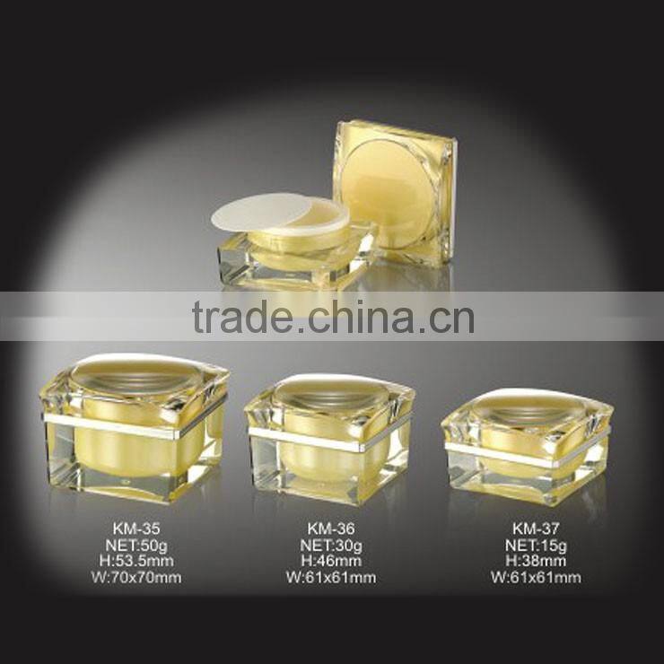 Empty Cosmetic Acrylic Transparent Square Cream Jar Skin Care Packaging Acryl Series 40g