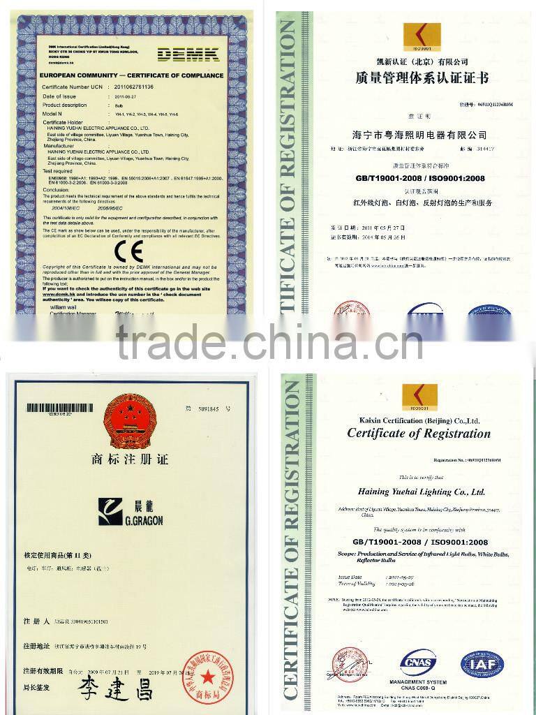 400w halogen lamp heater Hot sale G45 halogen light 400w halogen lamp heater