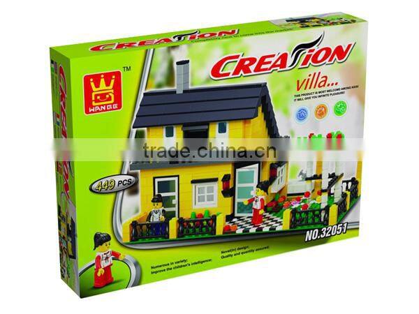 plastic building blocks new Villa Block Toy Set