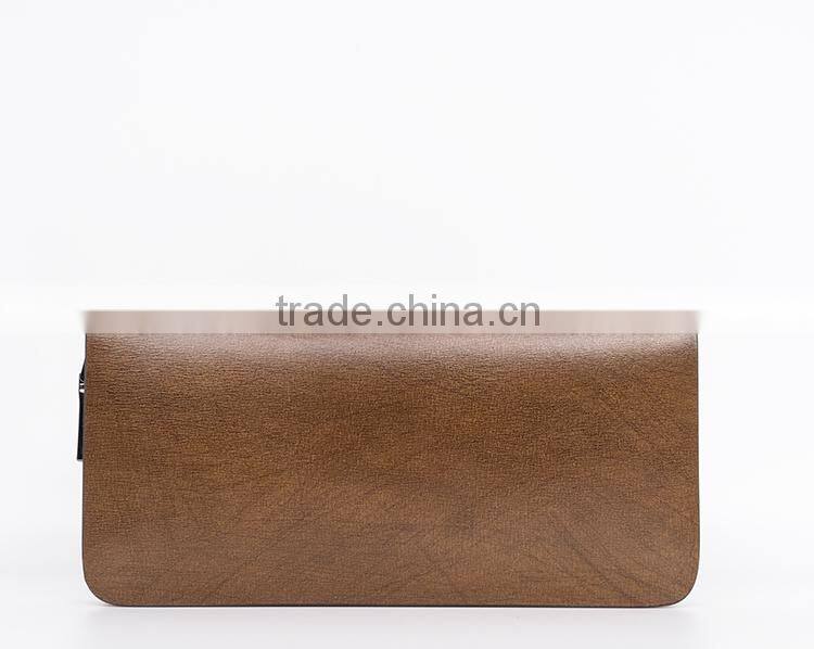 Genuine Leather Men Wallets Business Card Holder Coin Purse Men's Long Zipper Wallet Leather