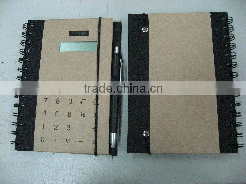 Multifunctional notebook calculator with pen