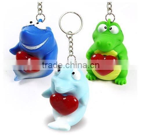 Custom animal keychain squeeze ,OEM pvc squeeze keychain animal,3D Cartoon eyes pop out keychain