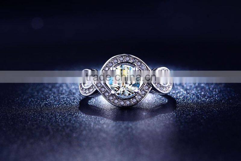 Wholesale Czech crystal stainless steel ring