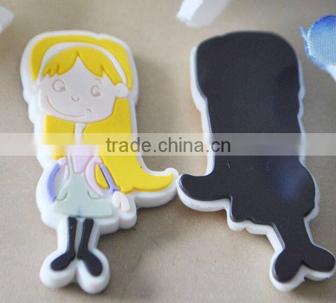 custom pvc soft rubber silicon magnet sticker with keychain