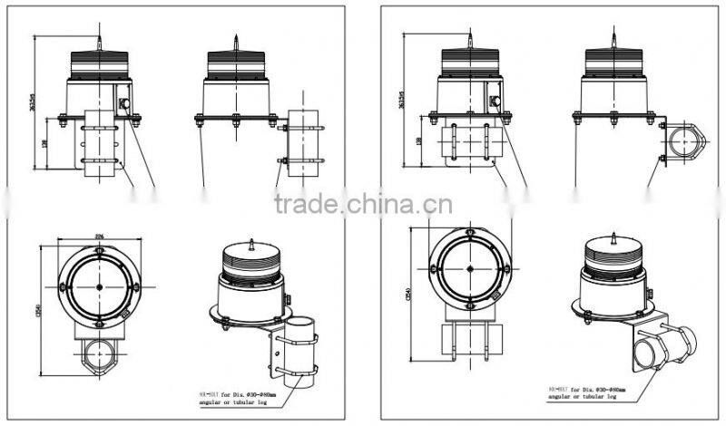 TY32S Solar powered LED aviation light/Solar obstruction light/obstacle light/Red flash aircraft warning light